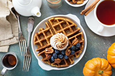 Oat Flour Fall Pumpkin Waffles