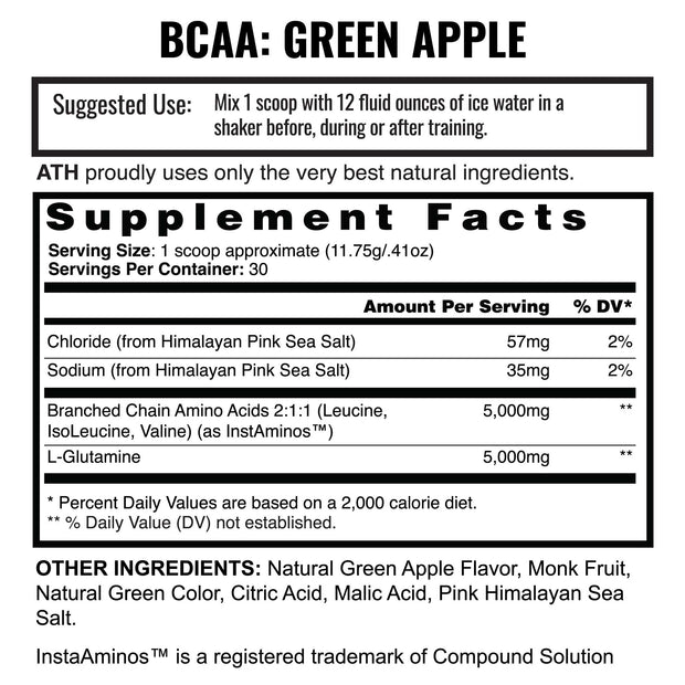 BCAA Green Apple Supplement Facts
