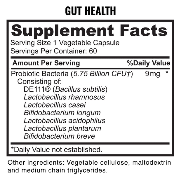 Gut Health Probiotic Supplement Facts