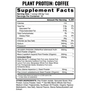 Plant Protein Coffee Supplement Facts