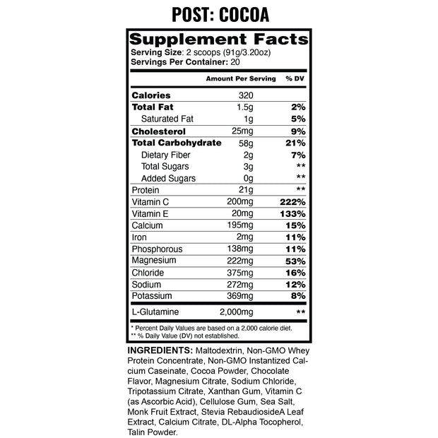 POST Cocoa Supplement Facts