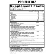 Pre Blue Raz Supplement Facts