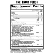 PRE Fruit Punch Supplement Facts