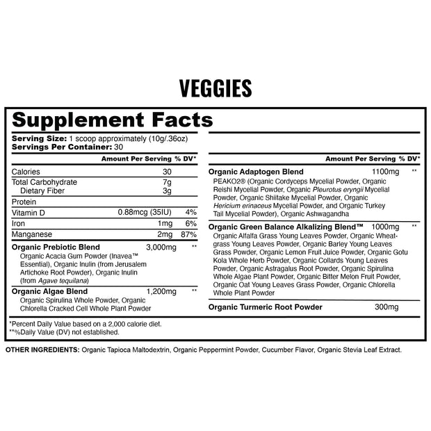 Veggies Powder Supplement Facts